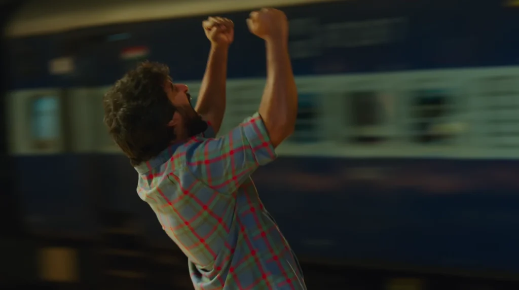 Nani screaming at the train station in Jersey.
