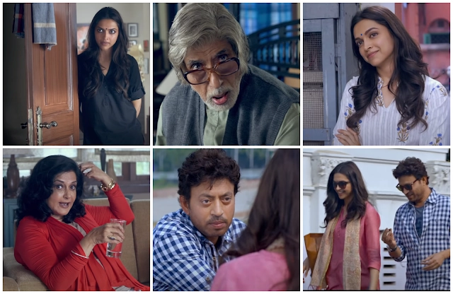 piku-deepika-amitabh-irrfan Collage of Deepika Padukone, Irrfan Khan, Amitabh Bachchan, and Moushumi Chatterjee in Piku.