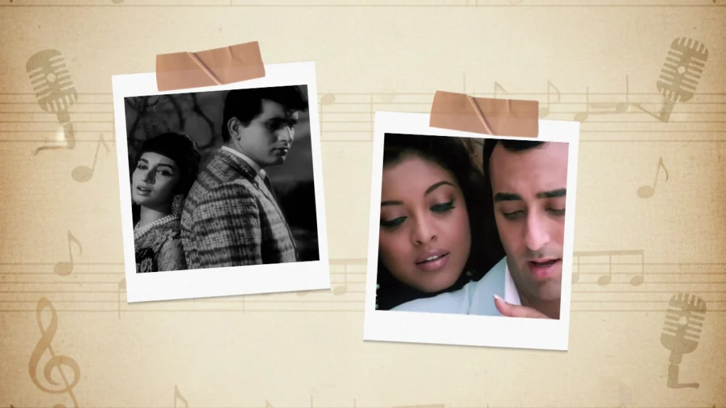 Classic Songs Sunday featuring Manoj Kumar and Sadhana (Lag Jaa Gale) on the left and Rahul Khanna with Tanushree Dutta (Jaane Kaise) on the right.