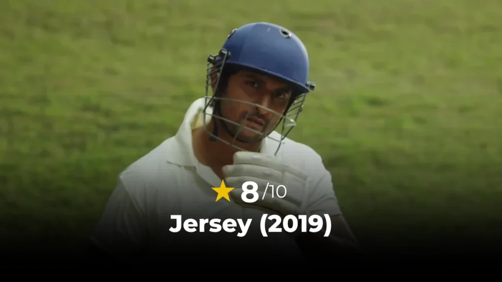 Jesery Review: Nani walking onto the cricket field with style.