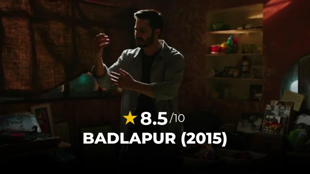 Varun Dhawan doing an emotional dance with his eyes closed in the Badlapur movie.